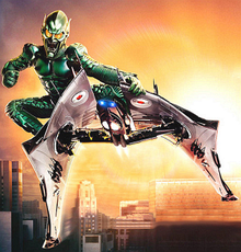 Открытка открытки с Зеленым Гоблином  - Зелёный Гоблин на летающем мотоцикле: Праздничная открытка | Красивая открытка #10