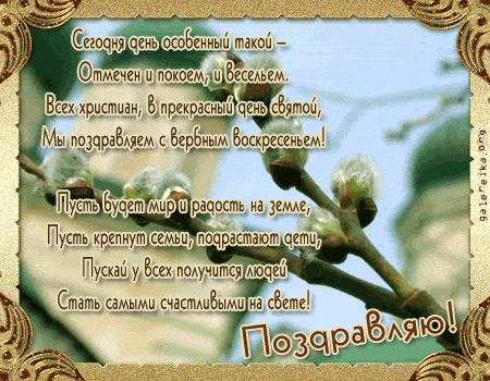 Открытка С вербным воскресеньем - Поздравление с Рождеством: Красивая открытка с пожеланиями | Красивая открытка #159