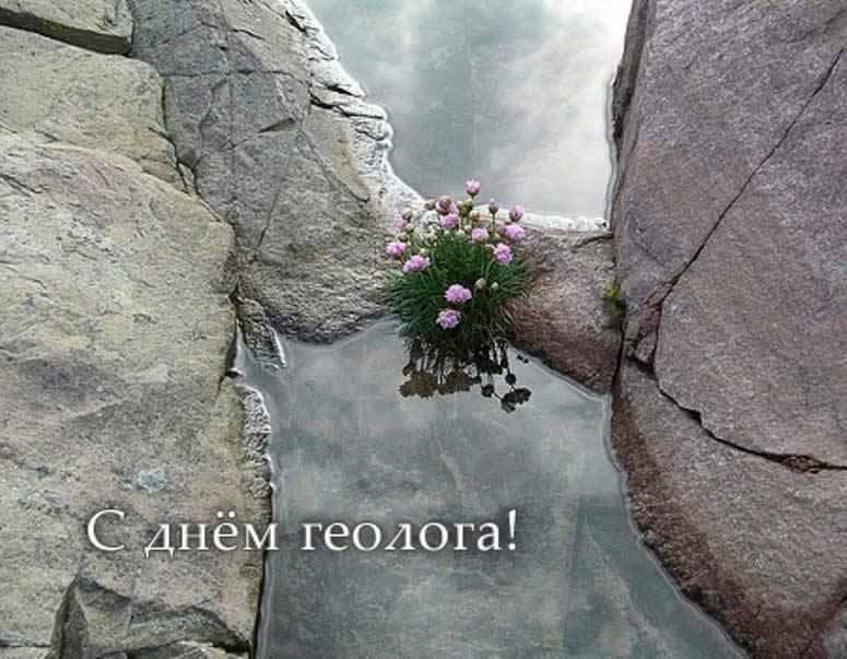 Открытка День геолога - Горное седиментогенное оползнеобразование, флора. | Красивая открытка #60