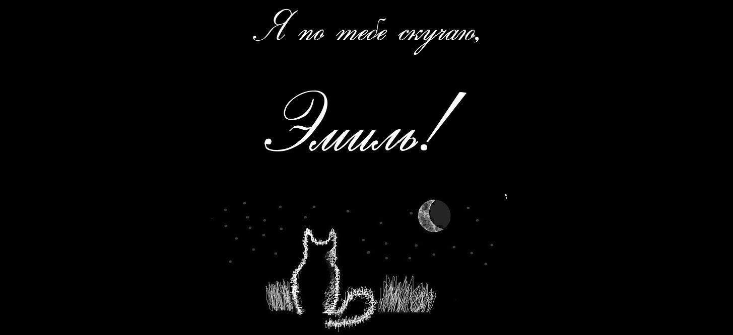 Открытка Открытки с именем Эмиль - Открытка с котиком и луной | Красивая открытка #19