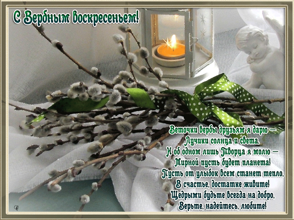Открытка Вербное Воскресенье - Веточки вербы: радость и свет! | Красивая открытка #110