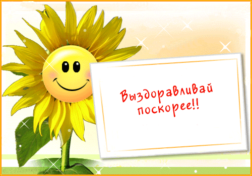 Открытка Открытки скорейшего выздоровления - Подсолнух с открыткой: поздравления, открытки | Красивая открытка #104