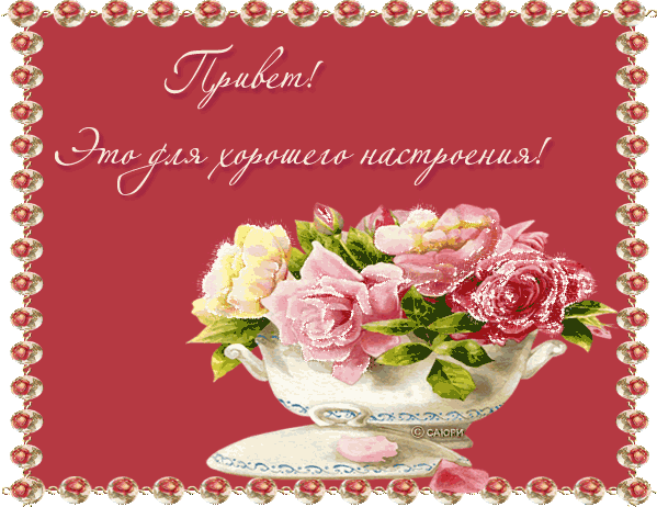 Открытка Открытки хорошего настроения - Открытка с цветами в чашке | Красивая открытка #188