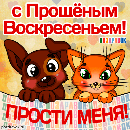 Открытка Прощеное воскресенье - Открытка с котятами на День рождения  Поздравления | Красивая открытка #107