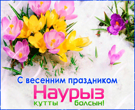 Открытка открытки на Наурыз - Открытка с весенними цветами: тюльпаны и крокусы | Красивая открытка #91
