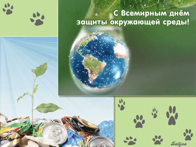 Открытка Всемирный день охраны окружающей среды - Открытка с Землей, ростком и мусором | Красивая открытка #4