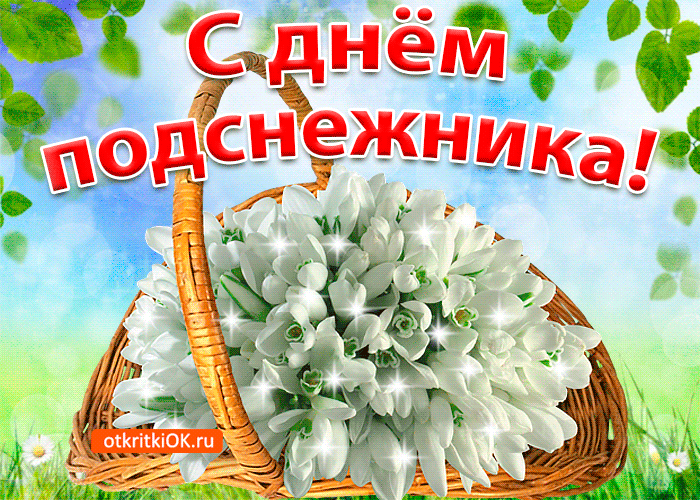 Открытка С днём подснежника - Открытки с цветами в корзине - поздравления с днем! | Красивая открытка #62