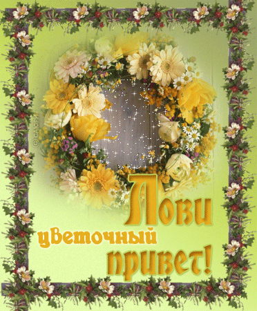 Открытка Привет - Привет с цветами! Открытка с подсолнухами | Красивая открытка #241