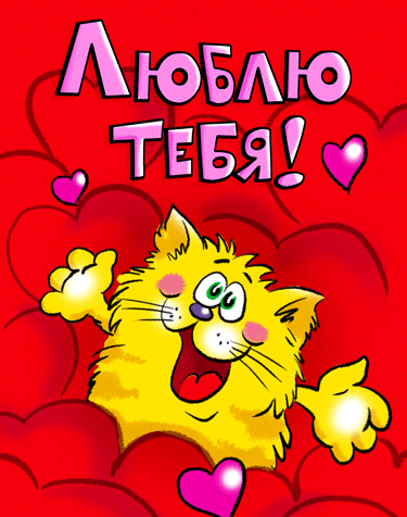 Открытка 14 февраля - Открытка с котенком и сердечками | Красивая открытка #3