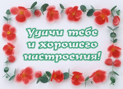 Открытка Открытки желаю удачи - Открытка с красными цветами и надписью | Красивая открытка #220