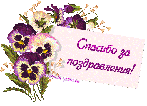Открытка Спасибо - Открытка с фиалками: поздравления с праздником | Красивая открытка #1