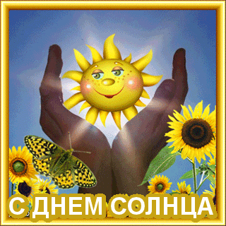Открытка Открытки с днем солнца - С Днем Солнца: Красивая открытка с подсолнухами и бабочкой | Красивая открытка #26