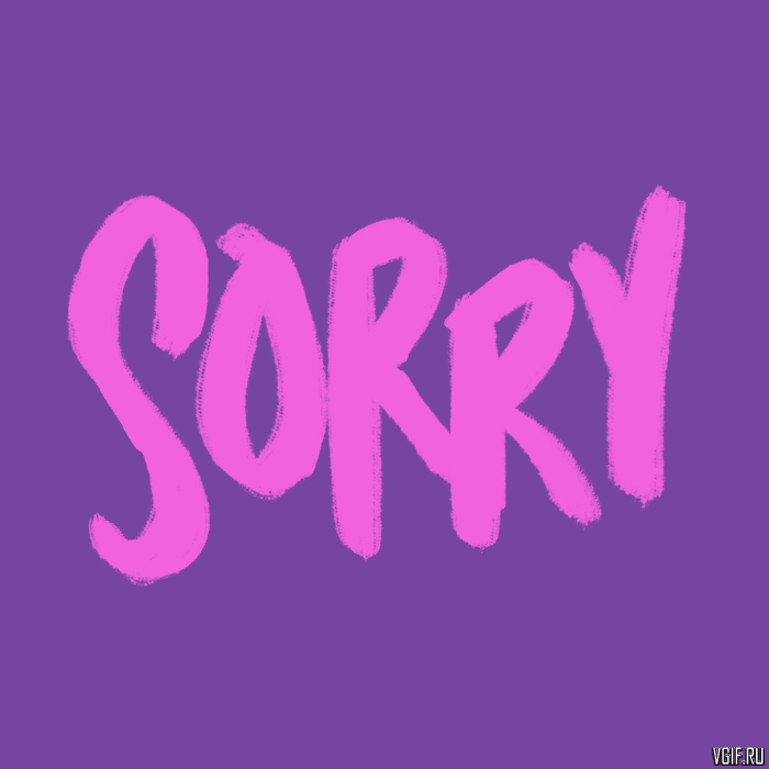 Открытка открытки с извинениями  - Открытка "Sorry" - розовый текст на фиолетовом фоне | Красивая открытка #224