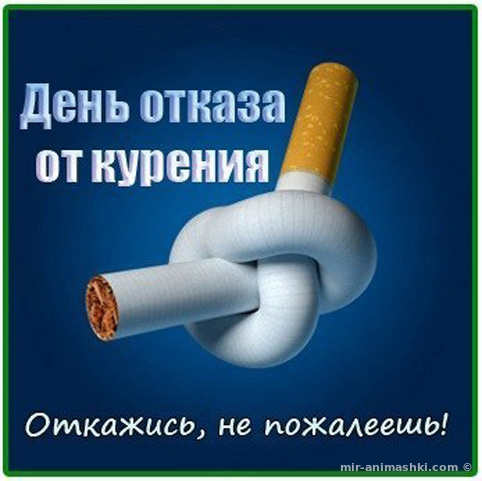 Открытка Открытки с днем отказа от курения - Открытка: Сигарета в узле - картинка для поздравлений | Красивая открытка #11
