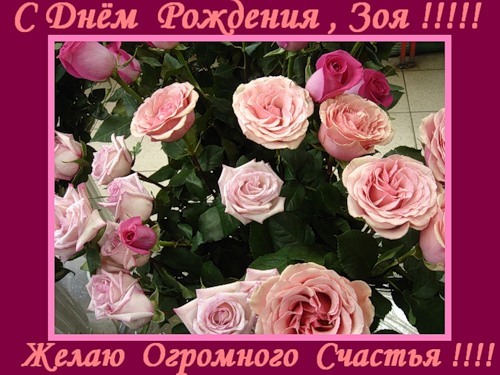 Открытка открытки с именем Зоя - Открытка с розовыми розами: С Днем Рождения! | Красивая открытка #2