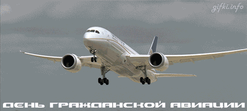 Открытка Открытки на Международный день гражданской авиации - Самолет приземляется - гифка | Красивая открытка #12