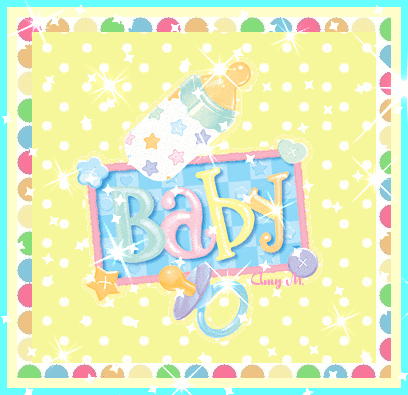 Открытка Открытки поздравление с рождением девочки  - Открытка "Baby": синие и голубые тона, бутылочка, карусель | Красивая открытка #14