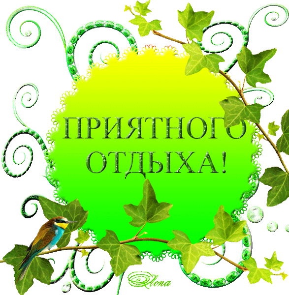 Открытка Хорошего отпуска - Открытка с надписью "Приятного отдыха!" и птичкой | Красивая открытка #10