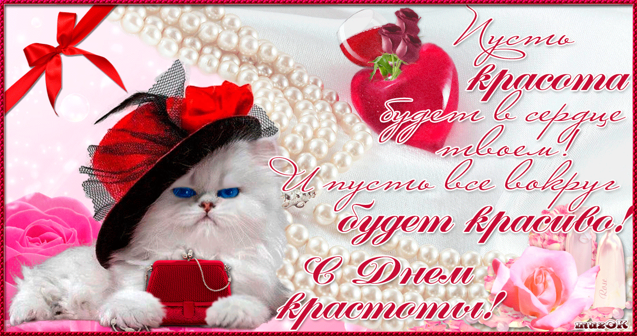 Открытка С днём красоты - Открытка с котенком: нежность, любовь и красота | Красивая открытка #54