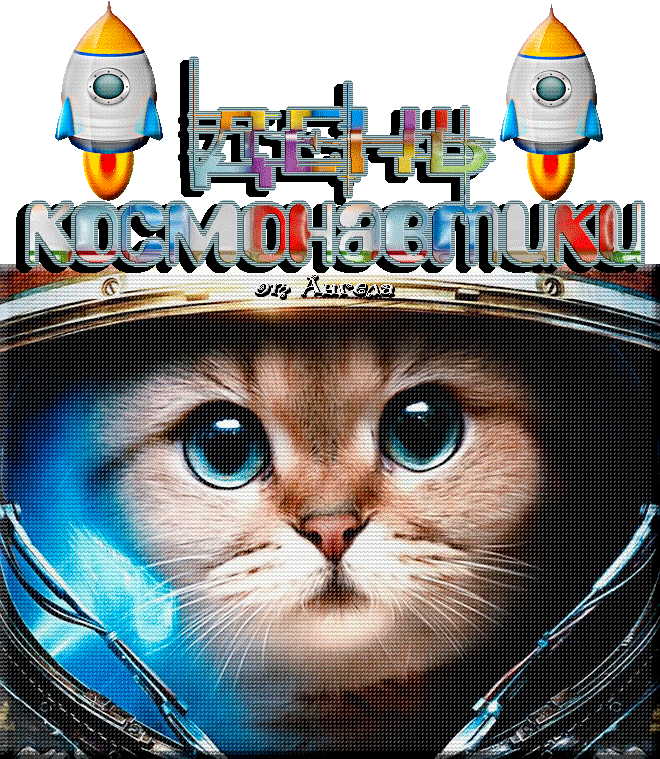 Открытка Открытки с Днем Космонавтики  - Котенок в скафандре: милая открытка с космокотом | Красивая открытка #18