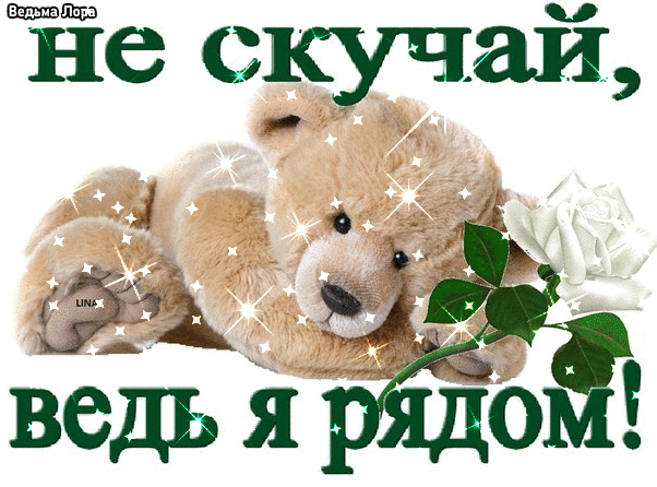 Открытка Не скучай - Игрушечный мишка с цветами - открытка | Красивая открытка #3