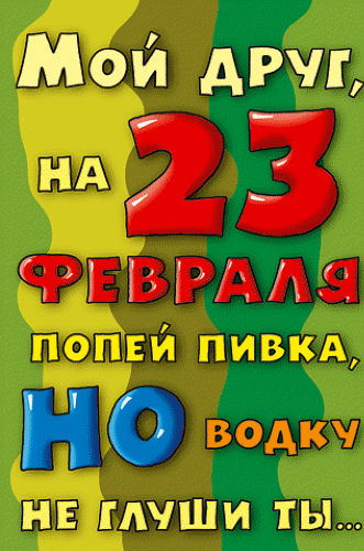 Открытка День защитника отечества - Открытка с днем рождения: 23 февраля, пей пиво! | Красивая открытка #12