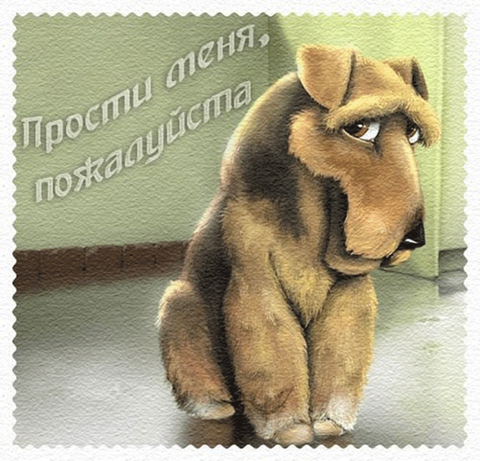 Открытка Прости - Открытка с щенком немецкой овчарки | Красивая открытка #42