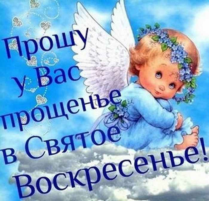 Открытка открытки на прощеное воскресенье  - Открытка с ангелом в цветах | Красивая открытка #3