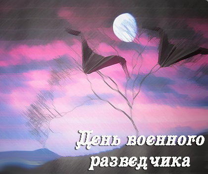Открытка Открытки с днем военного разведчика - Летучая мышь на фоне заката. Открытка. | Красивая открытка #18