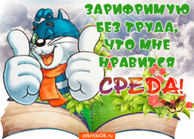 Открытка Среда - Открытка с котиком и цветами | Красивая открытка #57