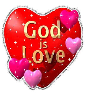 Открытка Открытки с сердечками - Открытка с надписью "God is Love" и сердечками | Красивая открытка #18
