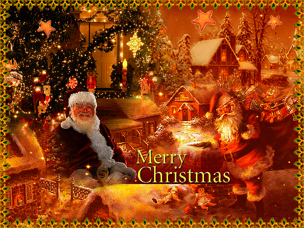 Открытка Merry Christmas - Санта Клаус и волшебная рождественская сказка | Красивая открытка #15