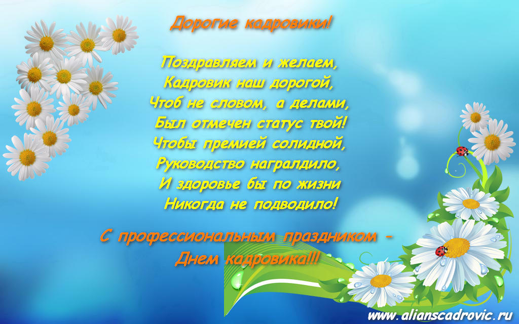 Открытка День кадровика - Открытка с ромашками  Поздравления и пожелания | Красивая открытка #100