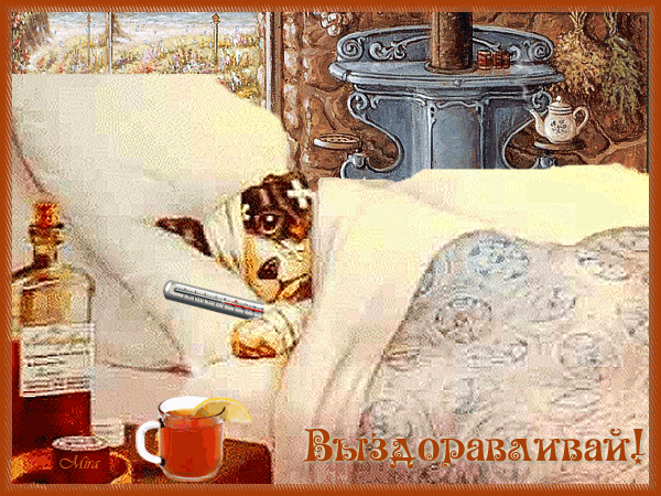 Открытка Открытки скорейшего выздоровления - Больная собака: теплая открытка с питомцем | Красивая открытка #198