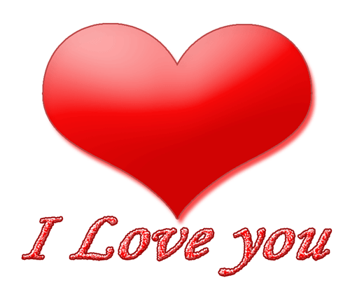 Открытка Люблю тебя - Красное сердце с надписью "I Love You" | Красивая открытка #32