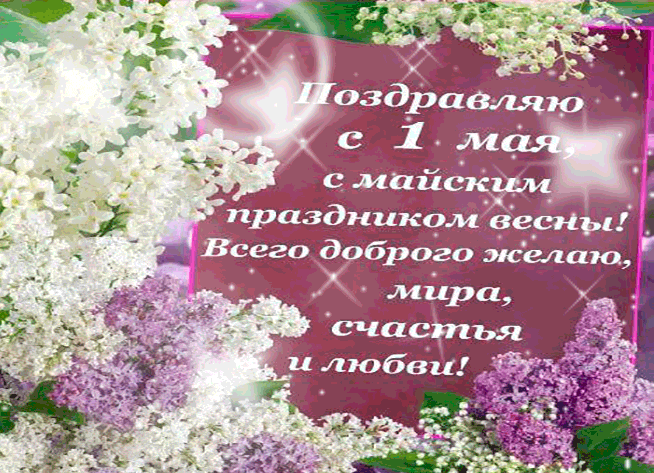 Открытка С сиренью - Поздравления с 1 мая: цветы, нежность, весна | Красивая открытка #184