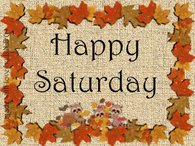 Открытка Открытки на субботу - Открытка с надписью "Happy Saturday" и осенними листьями | Красивая открытка #129
