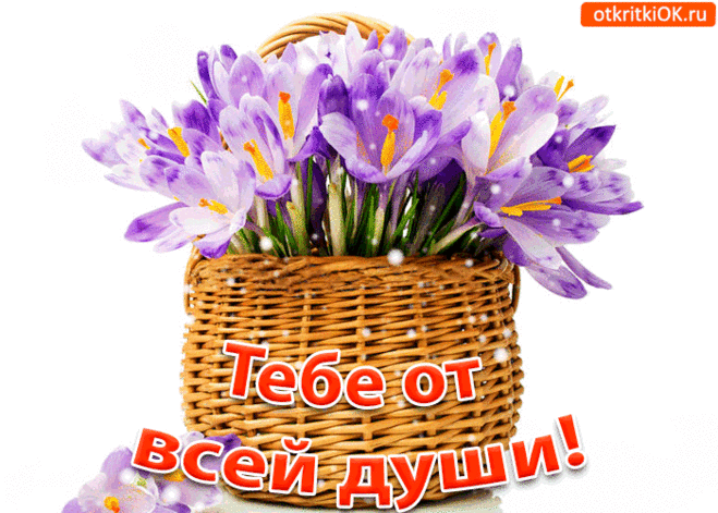 Открытка Для тебя - Открытка с фиалками в плетёной корзине | Красивая открытка #9