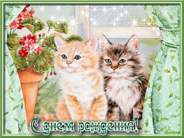 Открытка С кошками - Открытка с котятами на День рождения | Красивая открытка #37