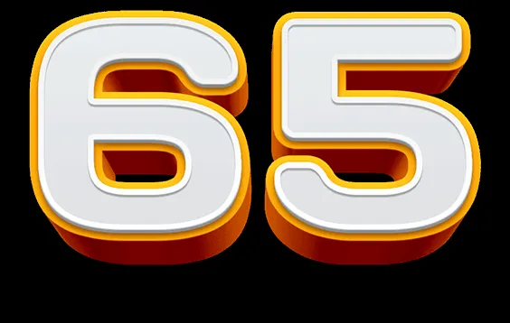 Открытка Открытки на 65 лет - Открытка с цифрой 65, белые буквы с оранжевой обводкой | Красивая открытка #35