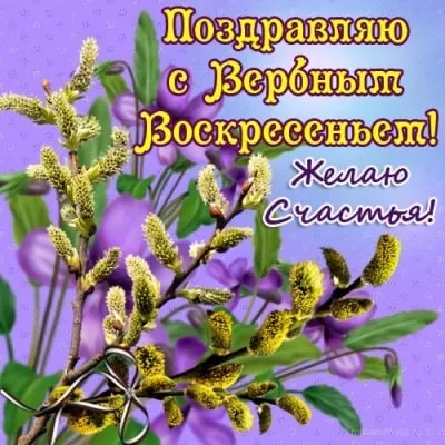 Открытка С вербным воскресеньем - Верба расцвела: открытка к празднику | Красивая открытка #76