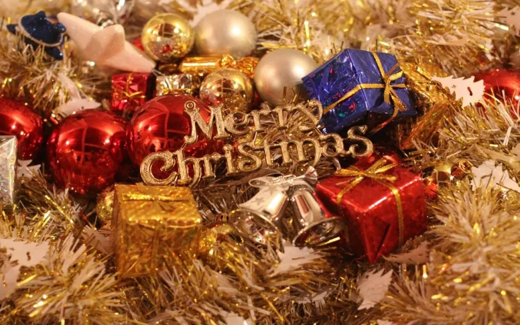 Открытка Merry Christmas - Новогодние подарки и елочные украшения | Красивая открытка #50