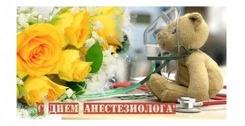 Открытка День анестезиолога  - Открытка с мишкой и цветами: День анестезиолога | Красивая открытка #29