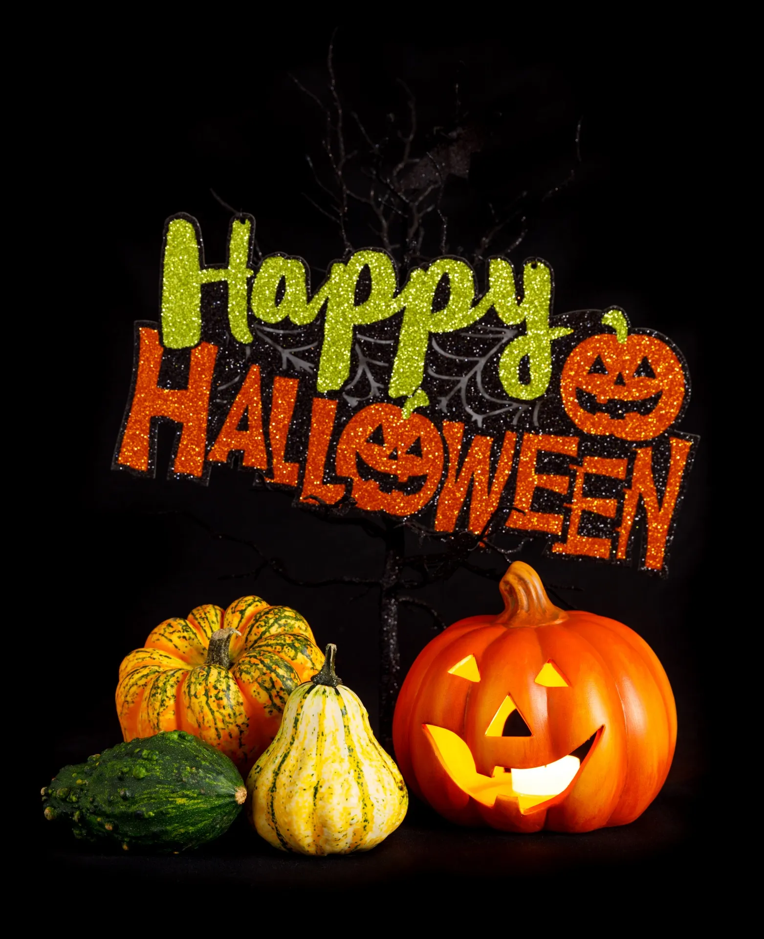 Открытка Хэллоуин - Тыквы на Хэллоуин: яркая открытка с Jack O'Lantern | Красивая открытка #41