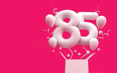 Открытка Открытки на 85 лет - Открытка с цифрой 85 и воздушными шарами | Красивая открытка #48