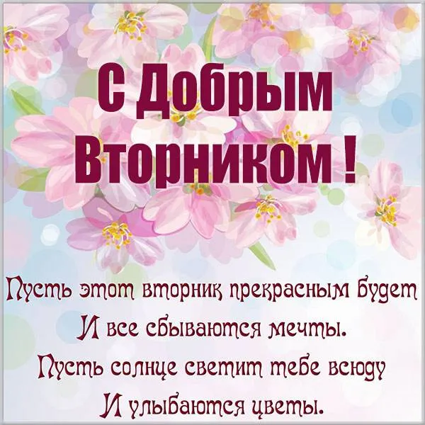 Открытка Доброе утро вторник - Цветы улыбаются - весенняя открытка! | Красивая открытка #14