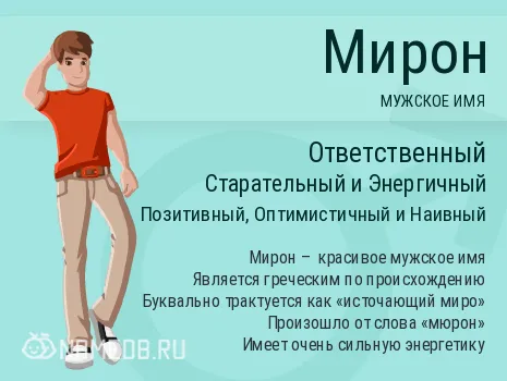 Открытка Открытки с именем Мирон  - Имя Мирон: значение имени, происхождение и характер | Красивая открытка #104