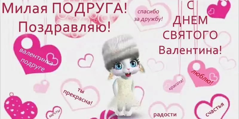 Открытка открытки на 14 февраля  - Открытка с котиком: День рождения, поздравление | Красивая открытка #60