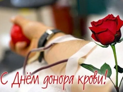 Открытка С всемирным днем донора крови - День донора крови: открытка с красной розой | Красивая открытка #13
