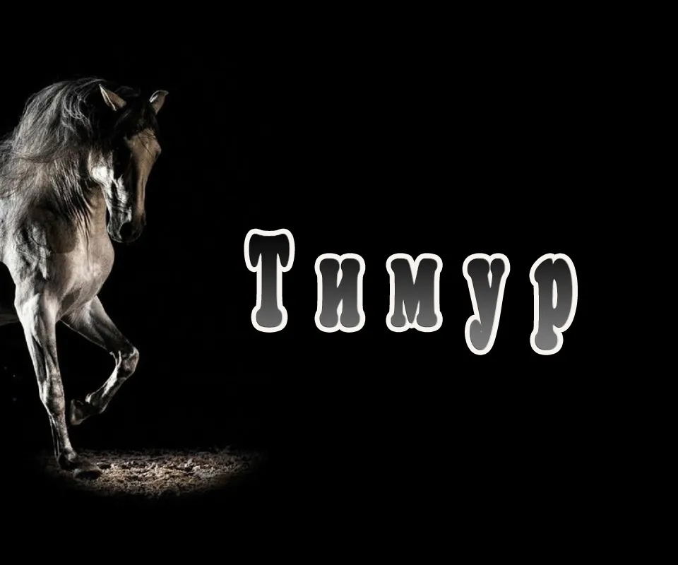 Открытка Открытки с именем Тимур - Открытка с грациозной лошадью | Красивая открытка #85